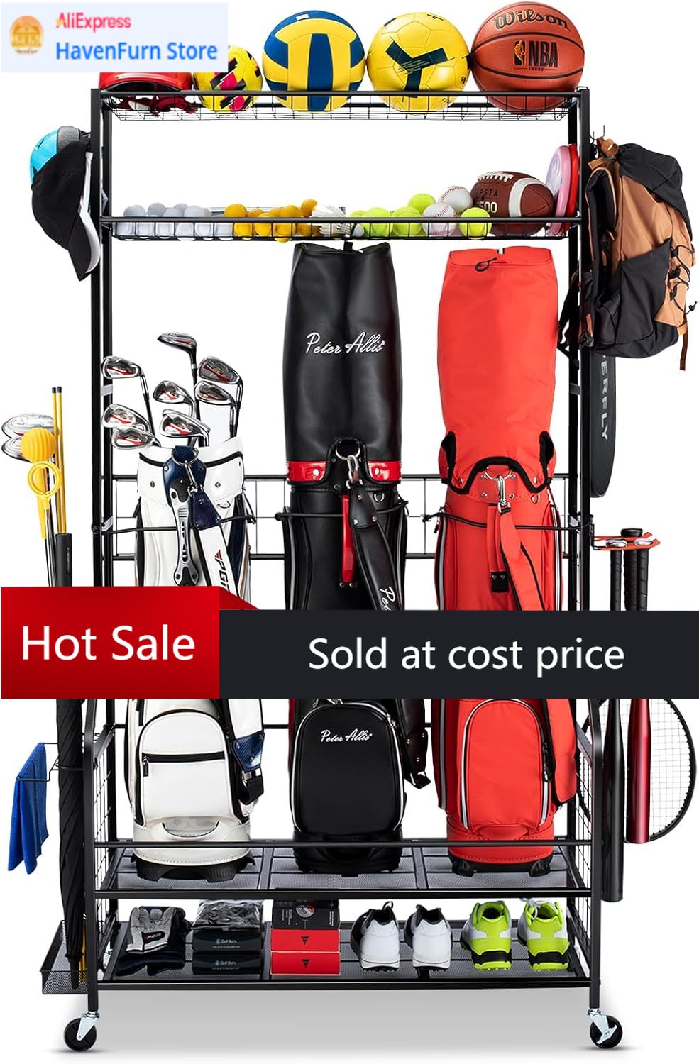 Golf Equipment Garage Organizer - Activity priceGolf Bag Storage Garage Organizer,