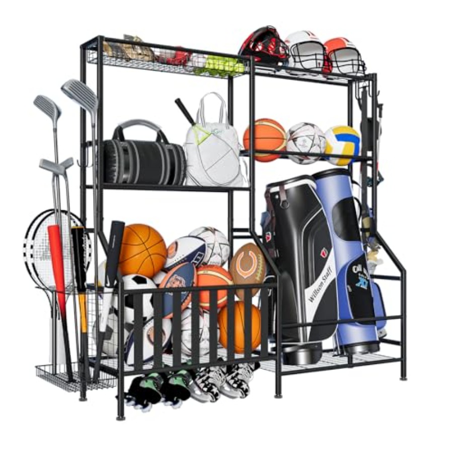 Golf Equipment Garage Organizer - Sports Equipment Organizer Heavy Duty Golf