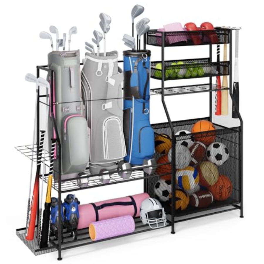Golf Equipment Garage Organizer - Garage Sports Equipment Organizer for 3