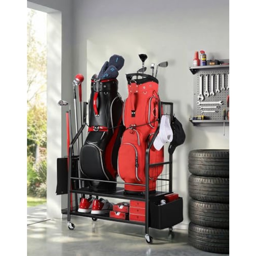 Golf Bag Storage Garage Organi - Golf Equipment Garage Organizer avaliação e preço
