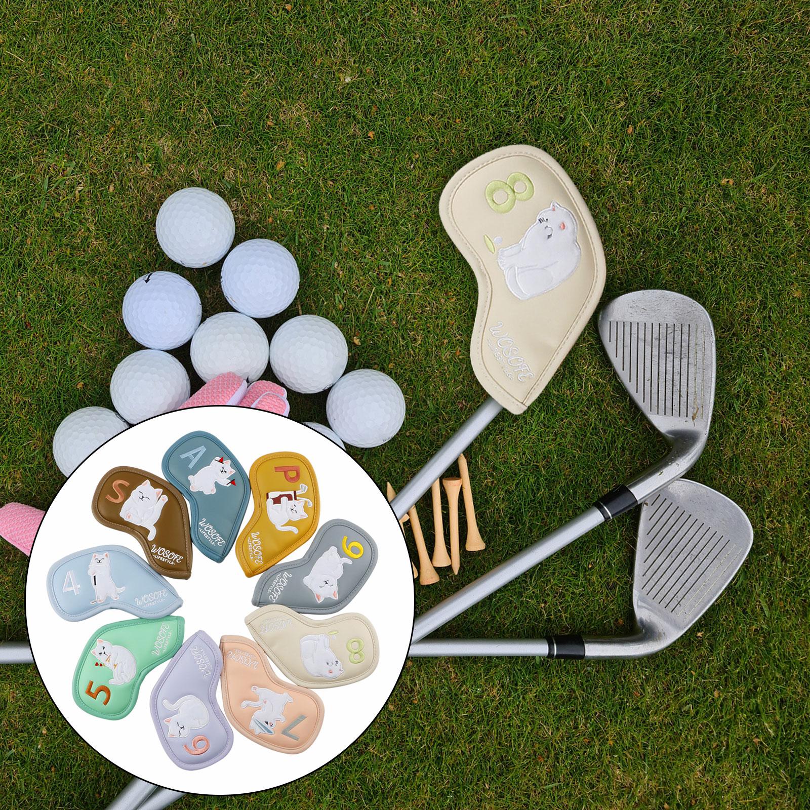 9 Pieces Golf Iron Covers Set  - Golf Equipment Gifts avaliação e preço