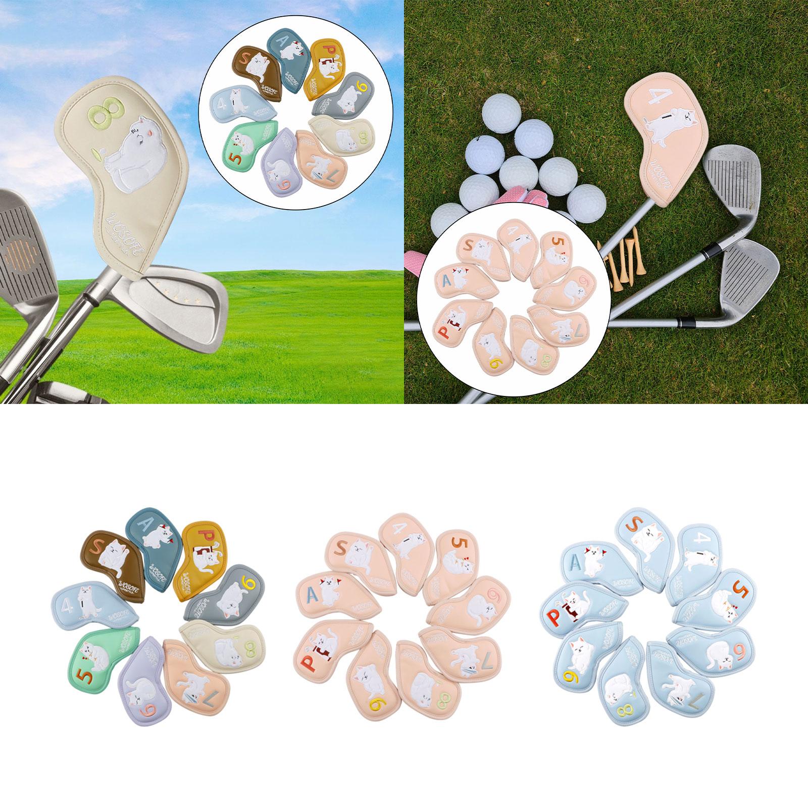 9 Pieces Golf Iron Covers Set  - Golf Equipment Gifts avaliação e preço