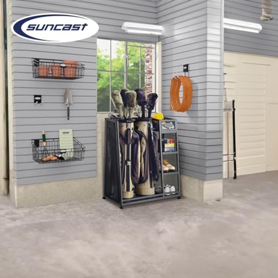 Heavy-duty metal golf bag and  - Golf Equipment Garage Organizer avaliação e preço