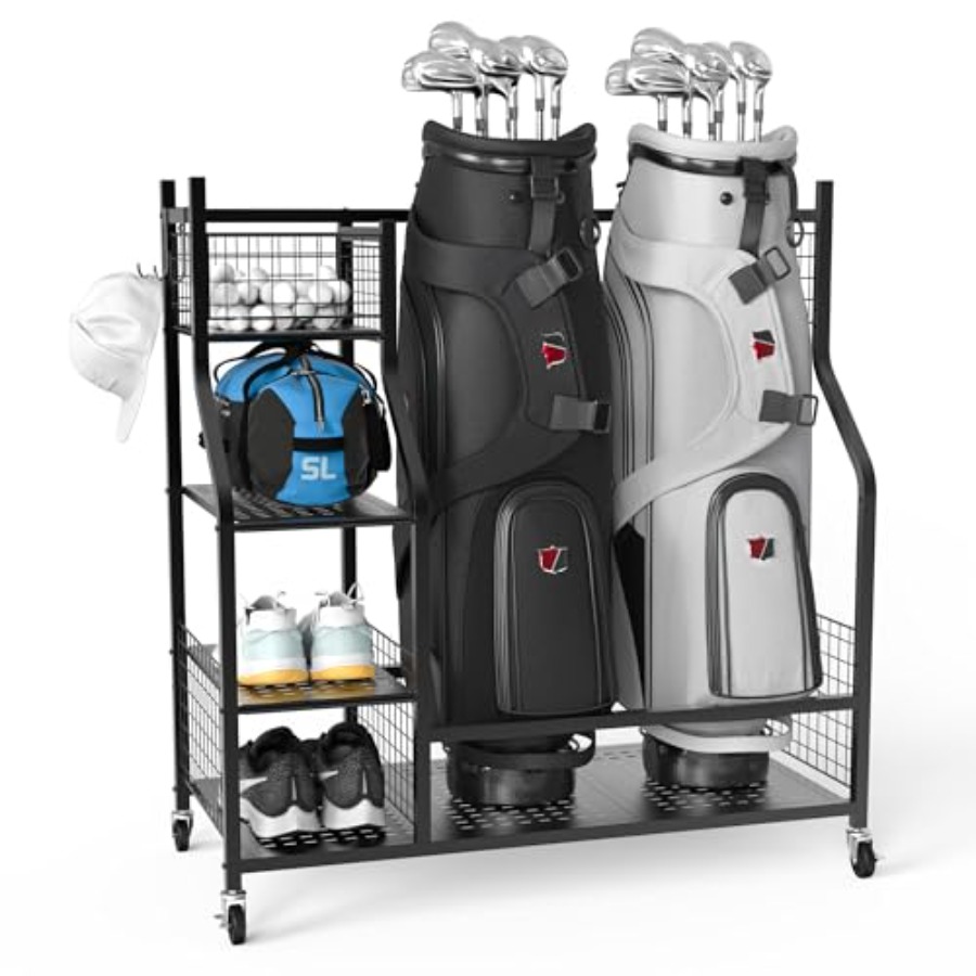 Golf Bag Storage Garage Organi - Golf Equipment Garage Organizer avaliação e preço