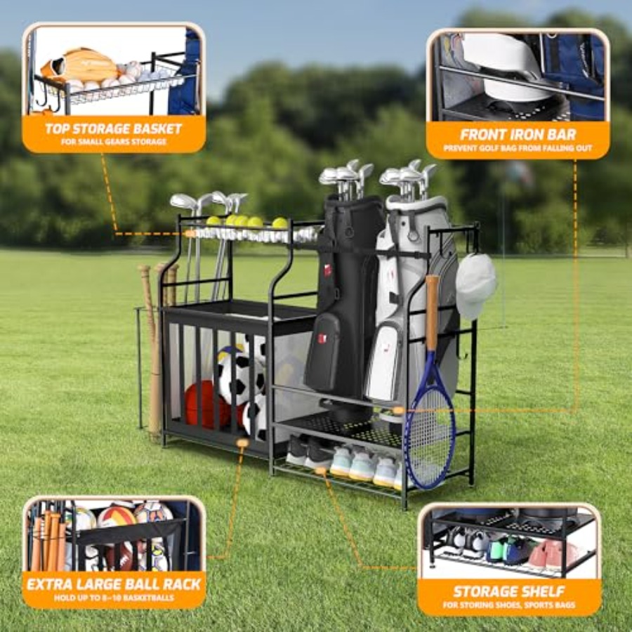 Sports Equipment Organizer Rac - Golf Equipment Garage Organizer avaliação e preço