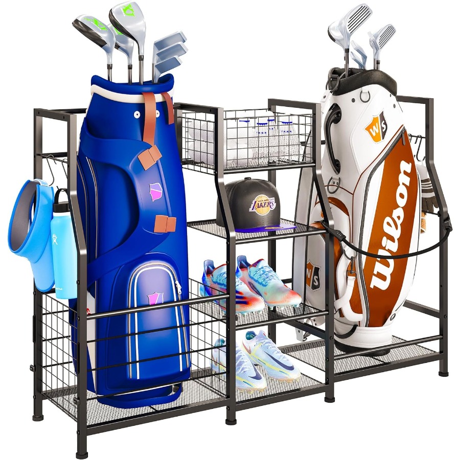 Golf Bag Stand Garage Storage  - Golf Equipment Garage Organizer avaliação e preço
