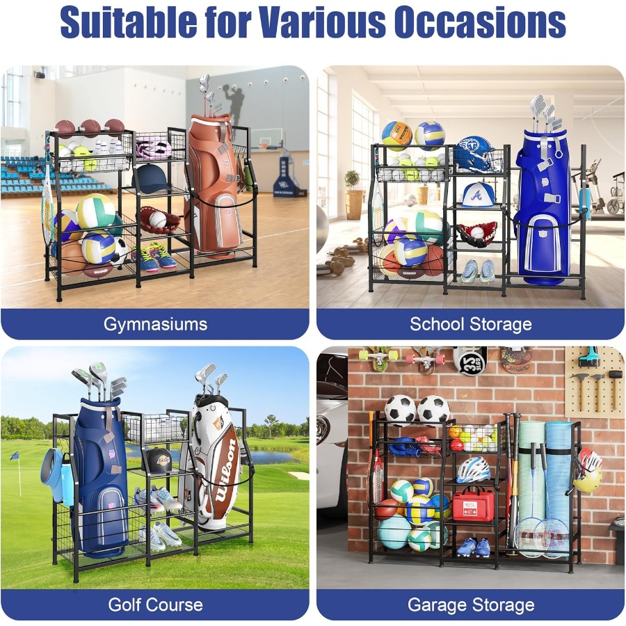 Golf Bag Stand Garage Storage  - Golf Equipment Garage Organizer avaliação e preço