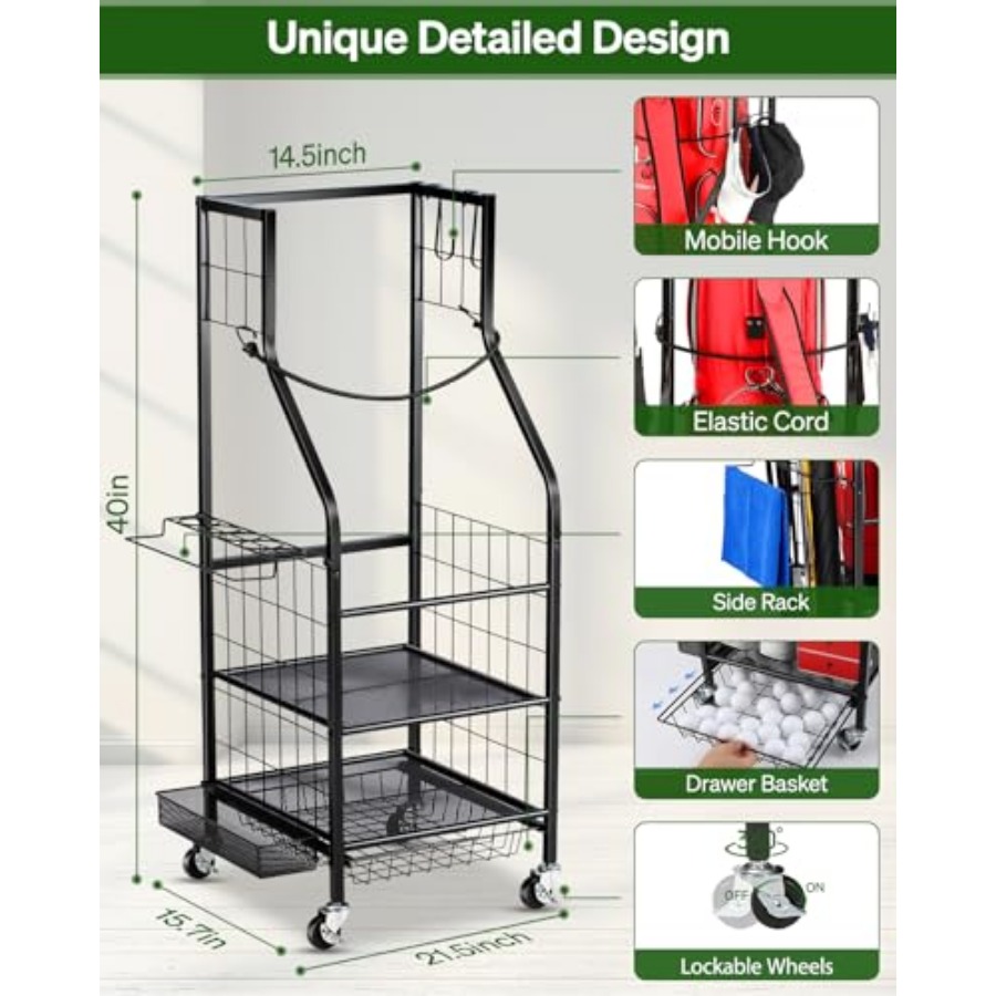 Golf Bags Storage Garage Organ - Golf Equipment Garage Organizer avaliação e preço