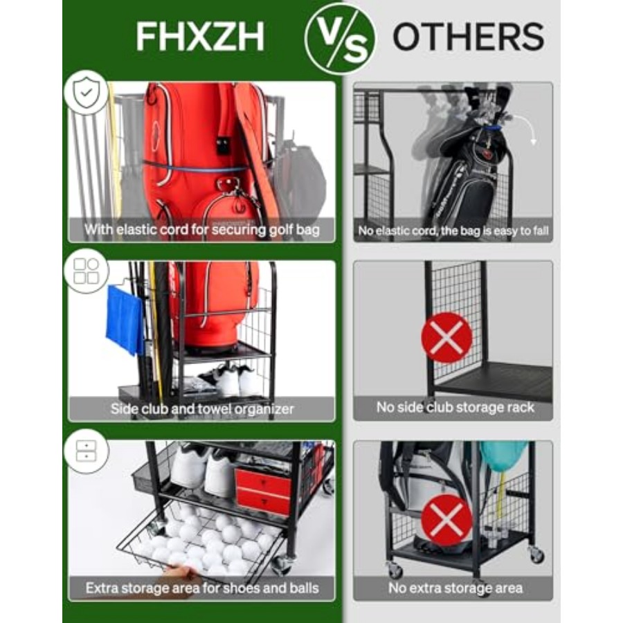Golf Bags Storage Garage Organ - Golf Equipment Garage Organizer avaliação e preço