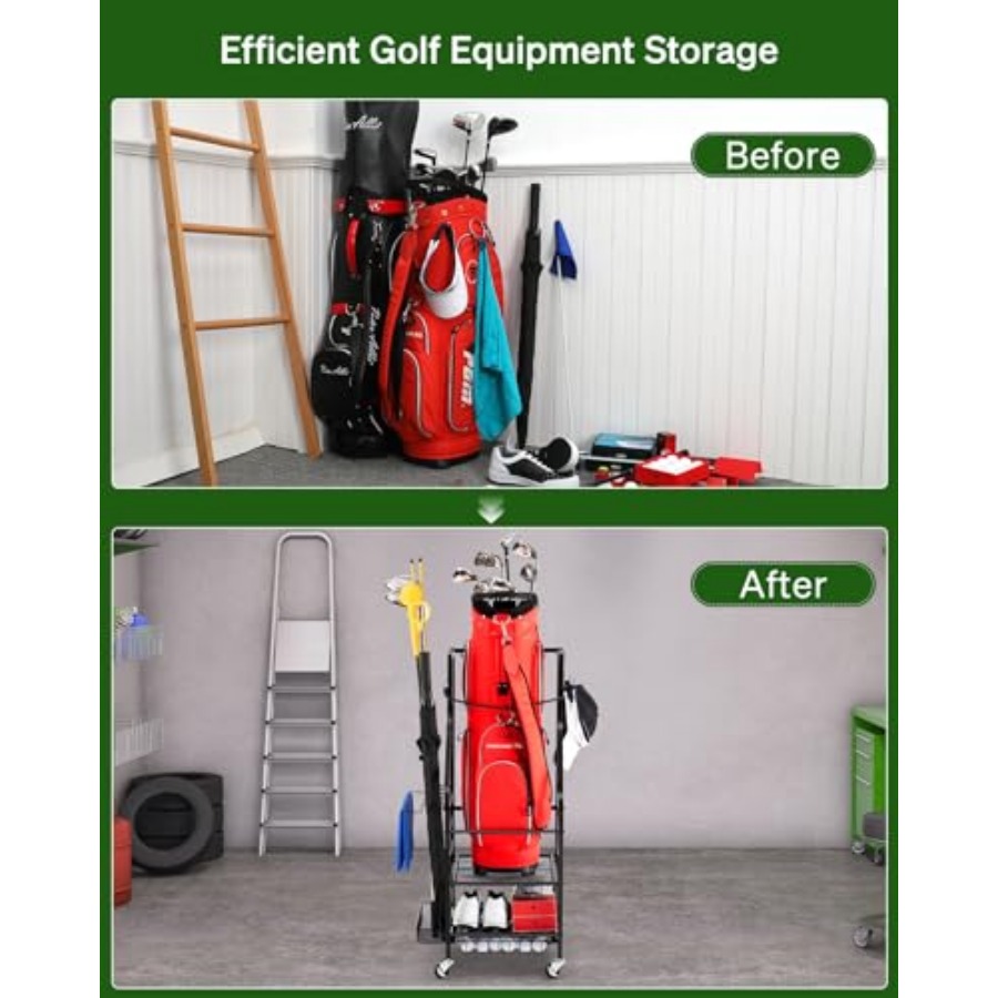 Golf Bags Storage Garage Organ - Golf Equipment Garage Organizer avaliação e preço