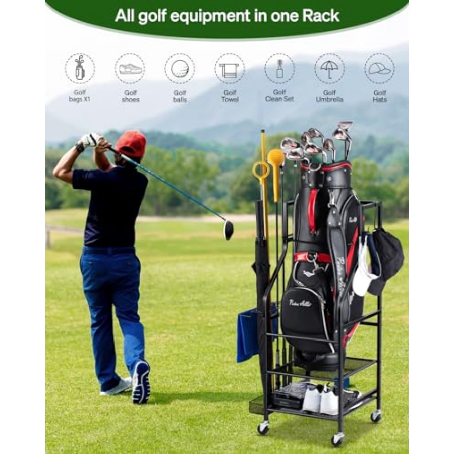 Golf Bags Storage Garage Organ - Golf Equipment Garage Organizer avaliação e preço