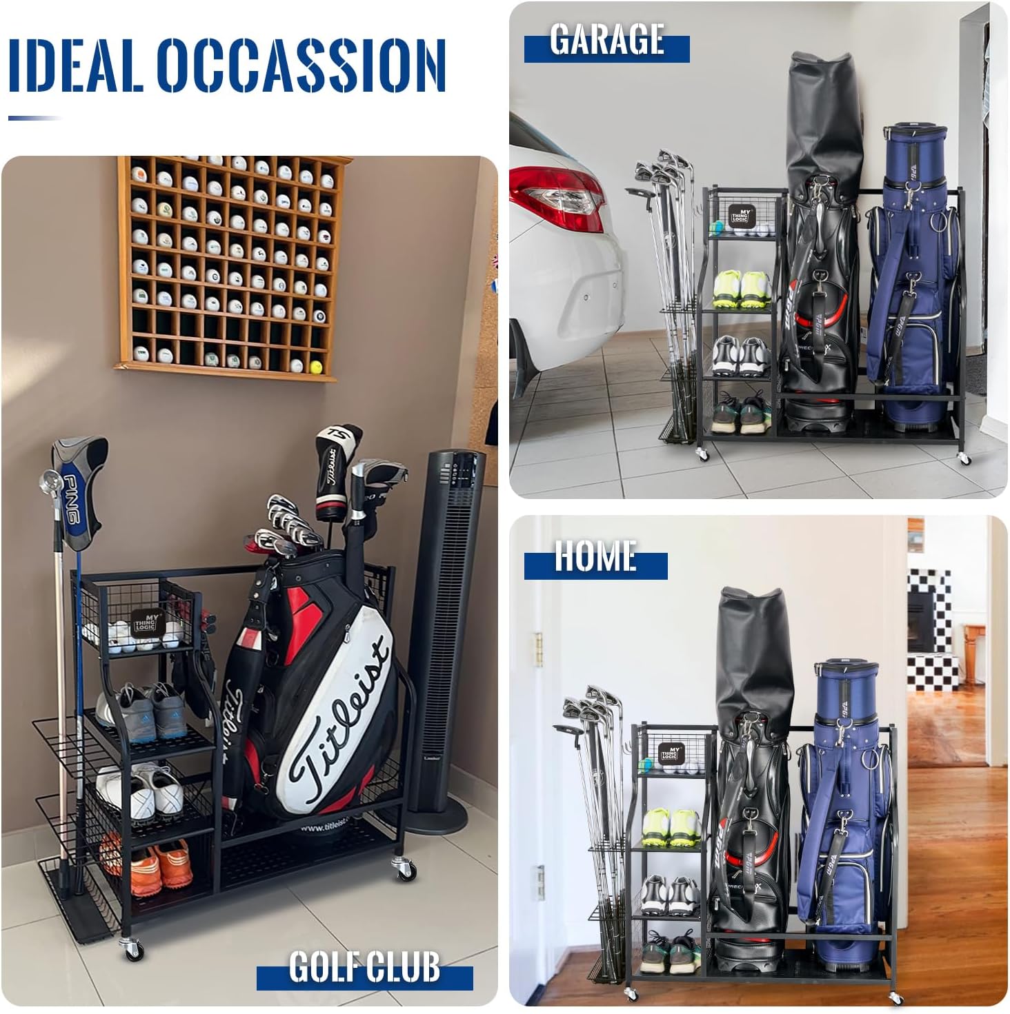Golf Storage Garage Organizer, - Golf Equipment Garage Organizer avaliação e preço