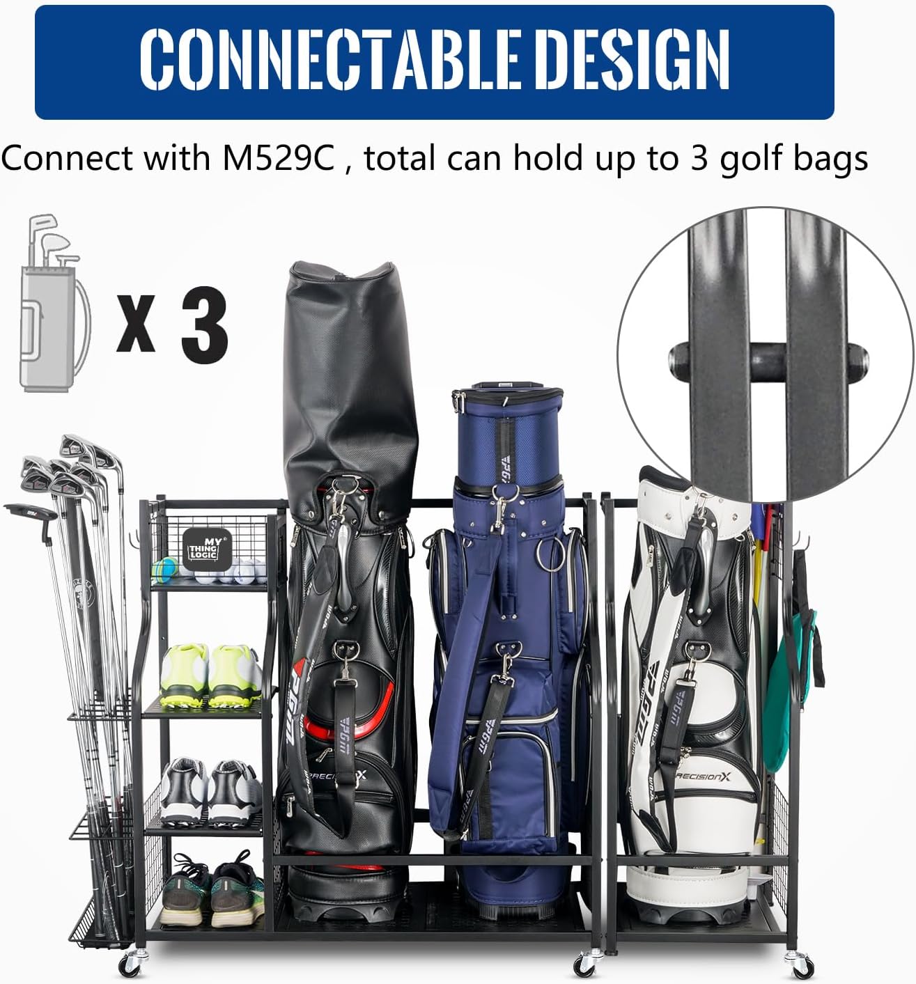 Golf Storage Garage Organizer, - Golf Equipment Garage Organizer avaliação e preço