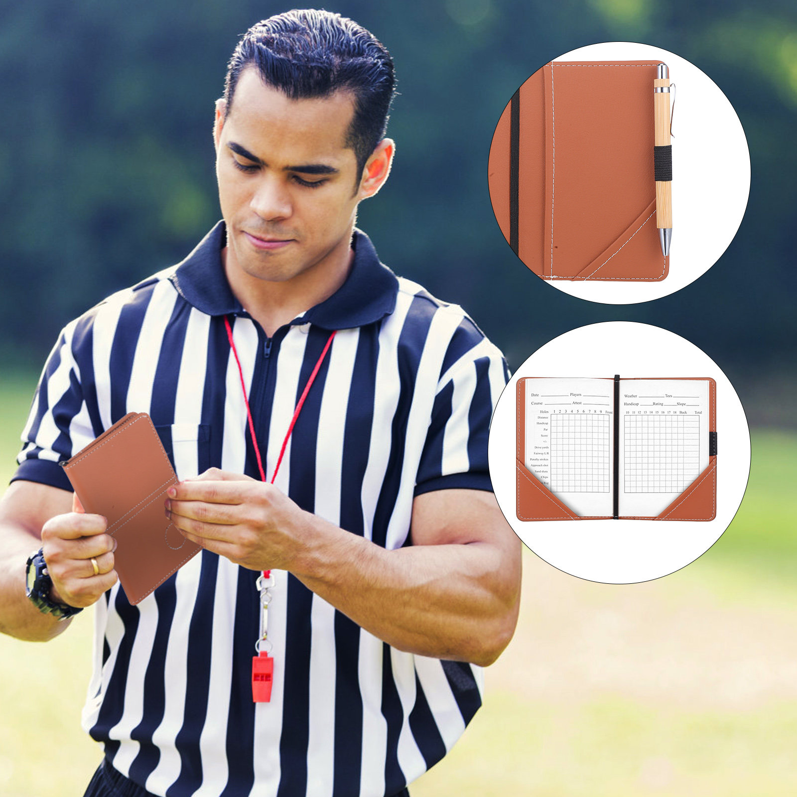 PU Golf Scorebook Compact Port - Golf Scorecard Holder avaliação e preço