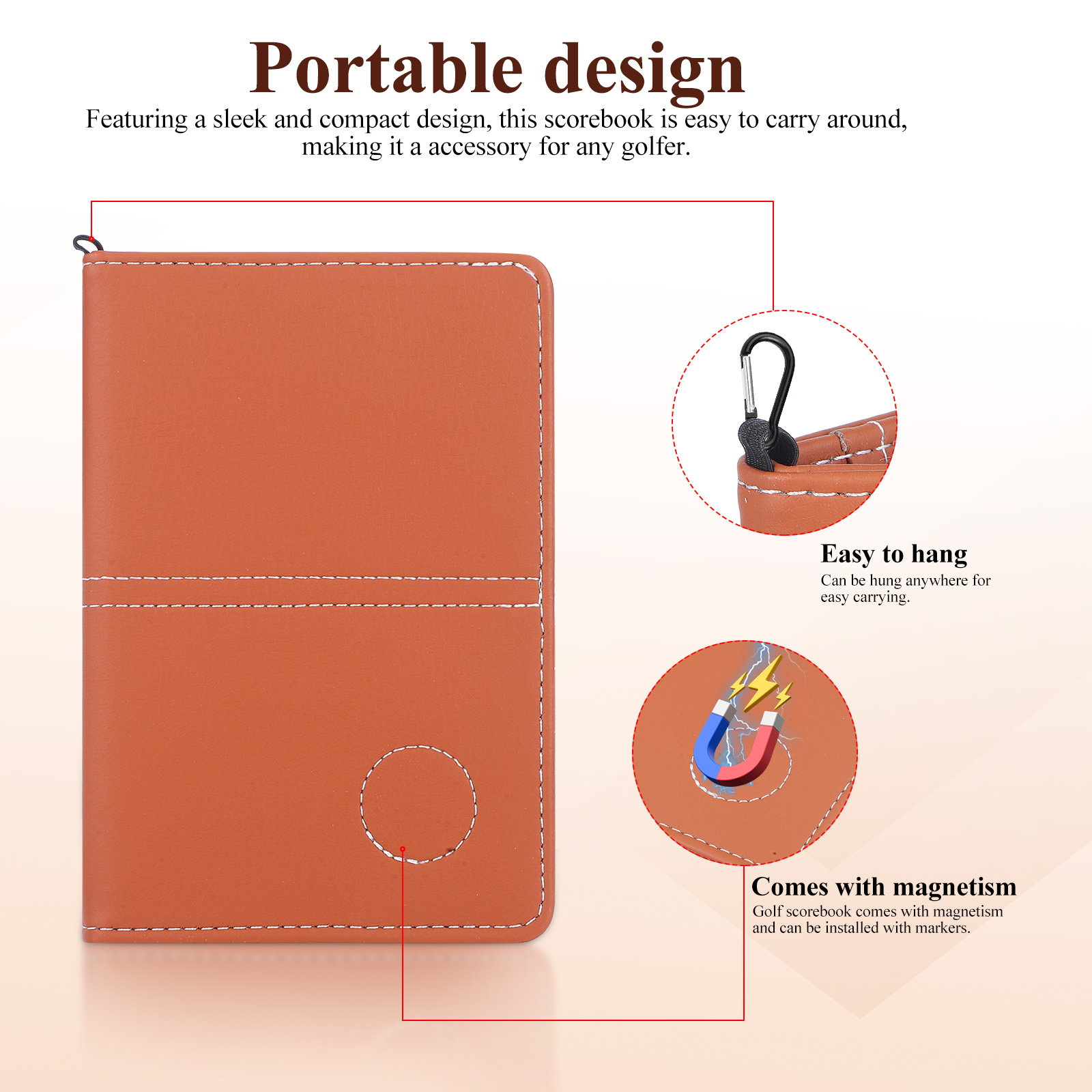 PU Golf Scorebook Compact Port - Golf Scorecard Holder avaliação e preço