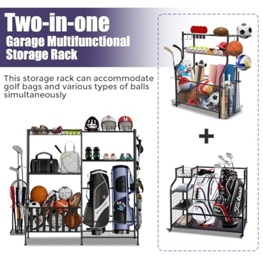 Sports Equipment Organizer Hea - Golf Equipment Garage Organizer avaliação e preço