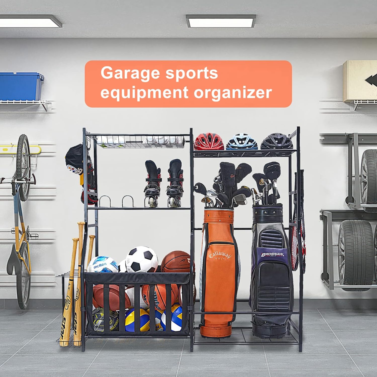 Garage Sports Equipment Organi - Golf Equipment Garage Organizer avaliação e preço