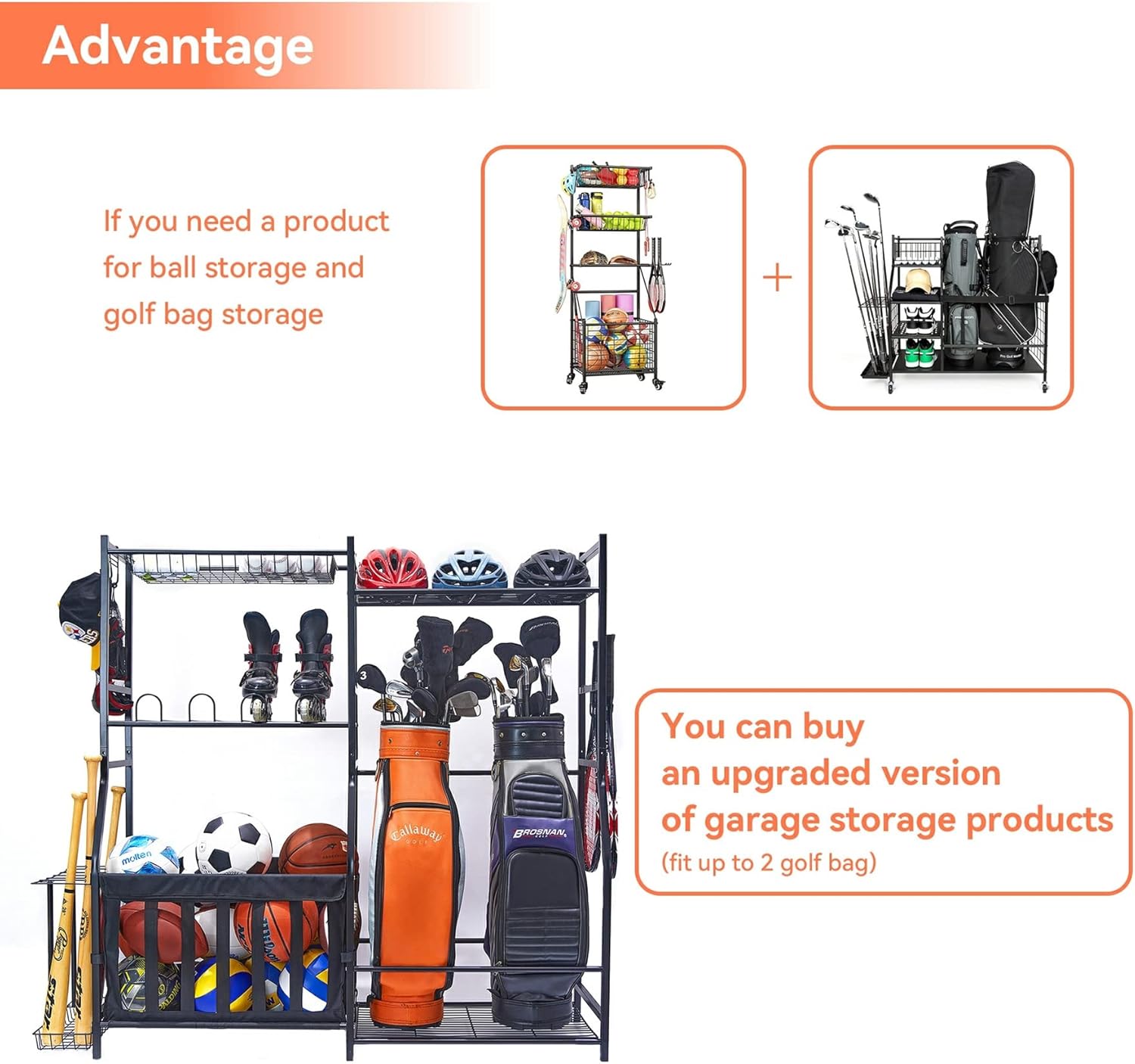 Garage Sports Equipment Organi - Golf Equipment Garage Organizer avaliação e preço
