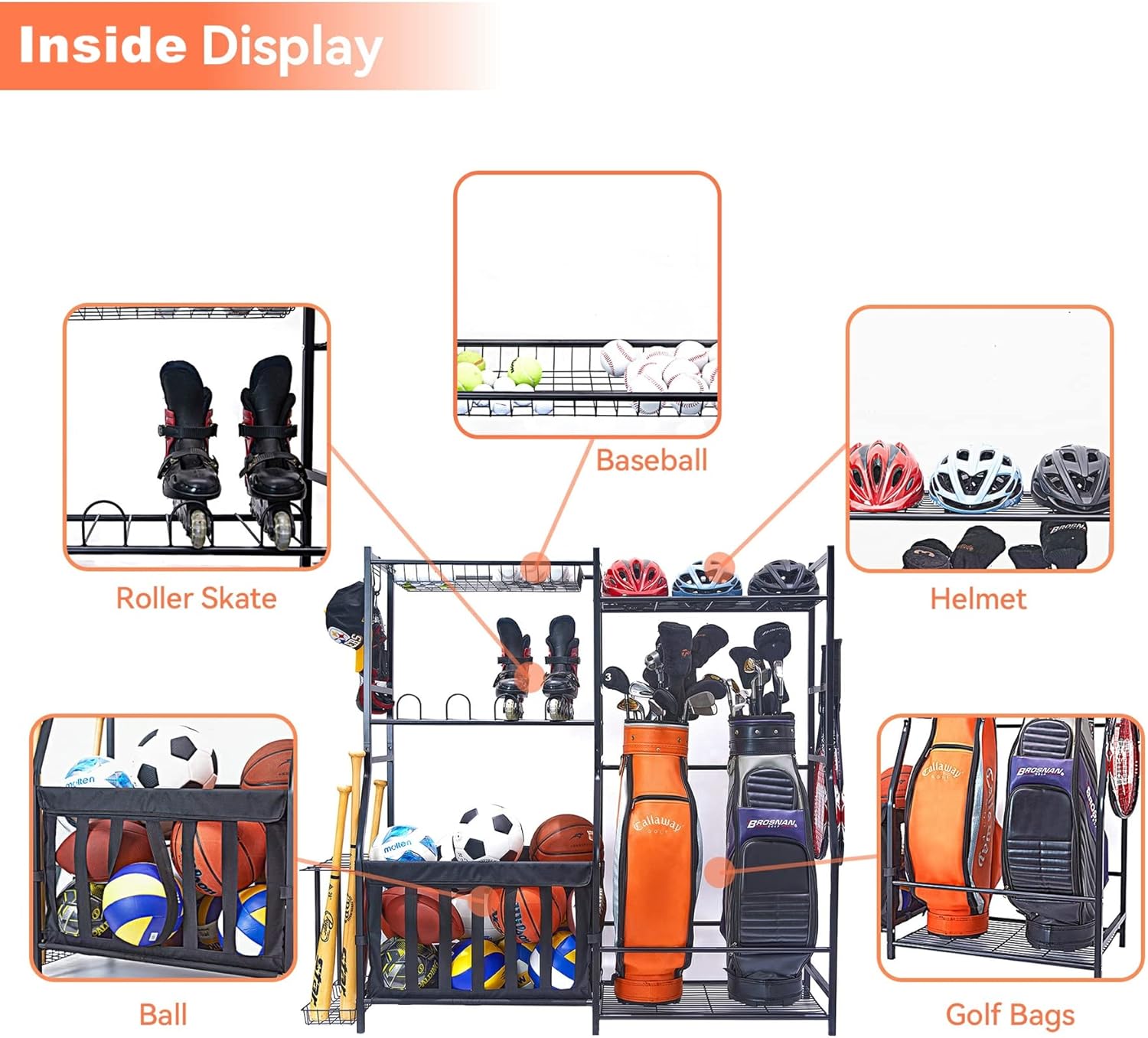 Garage Sports Equipment Organi - Golf Equipment Garage Organizer avaliação e preço