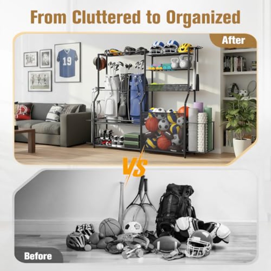Garage Sports Equipment Organi - Golf Equipment Garage Organizer avaliação e preço