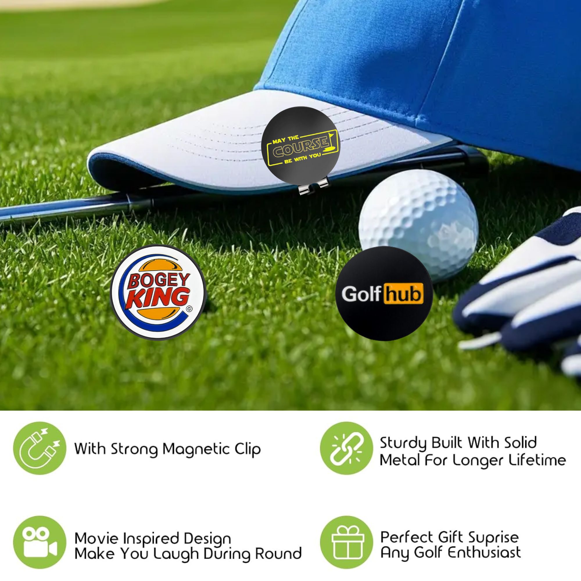 3 Pcs Funny Golf Ball Markers  - Golf Ball Premium avaliação e preço