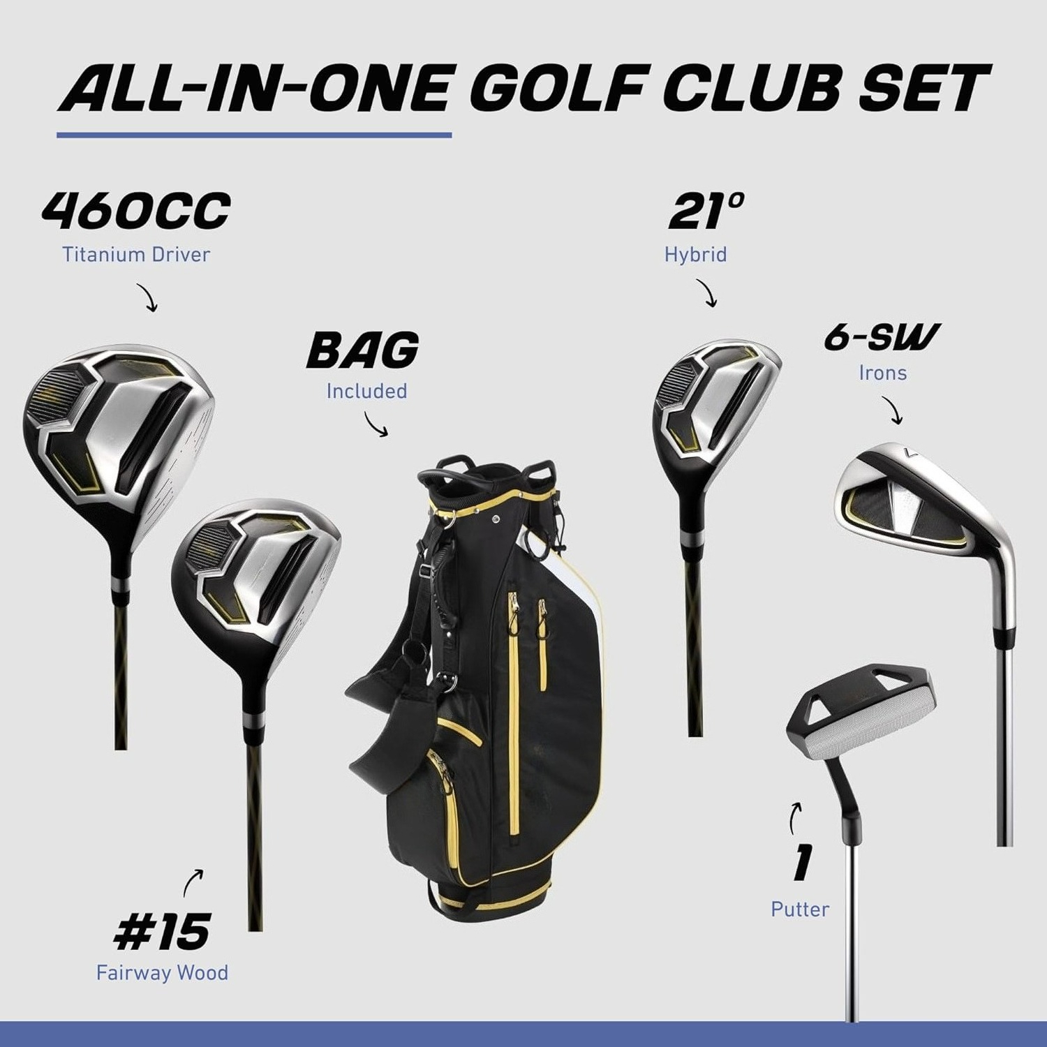 Men’s 17-Piece Golf Set – Driv - Golf Scorecard Holder avaliação e preço