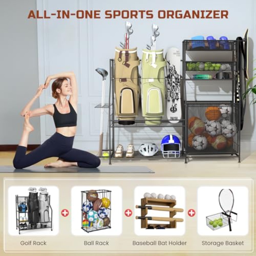 Garage Sports Equipment Organi - Golf Equipment Garage Organizer avaliação e preço