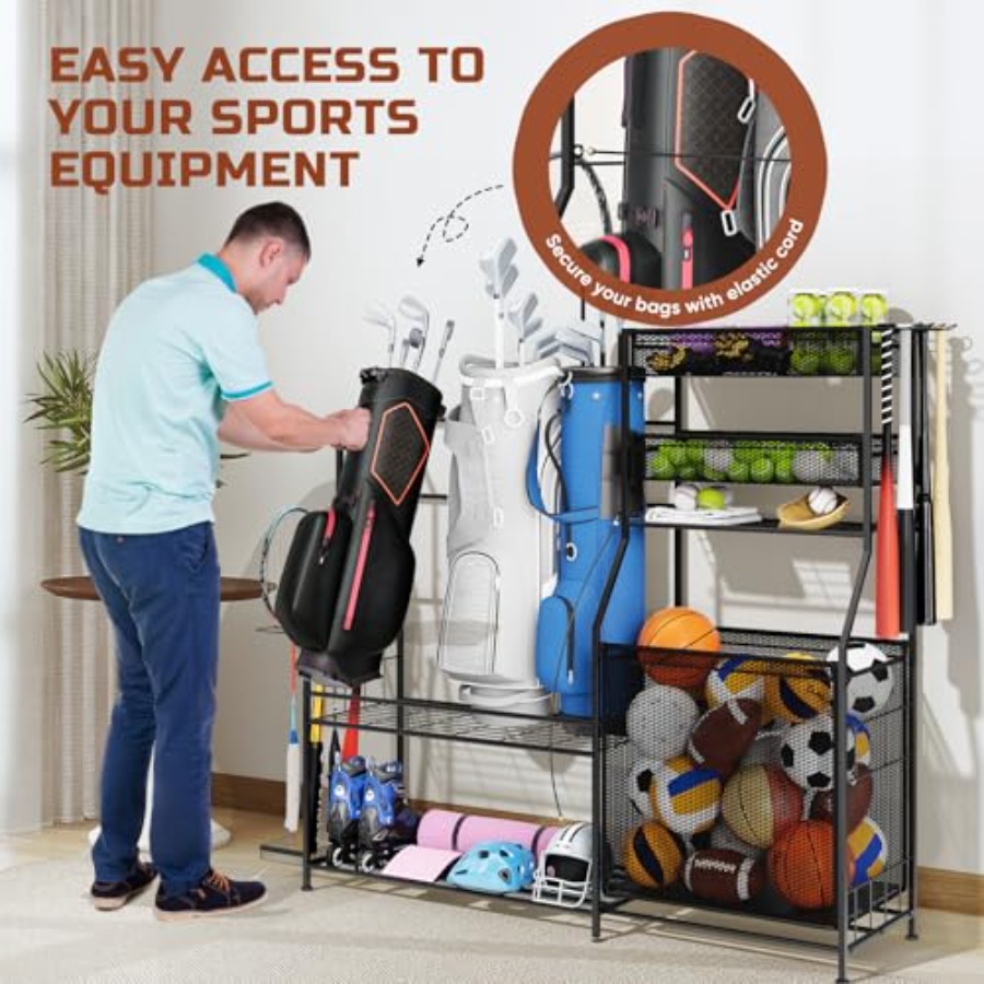 Garage Sports Equipment Organi - Golf Equipment Garage Organizer avaliação e preço