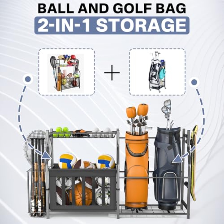 Garage Sports Equipment Organi - Golf Equipment Garage Organizer avaliação e preço