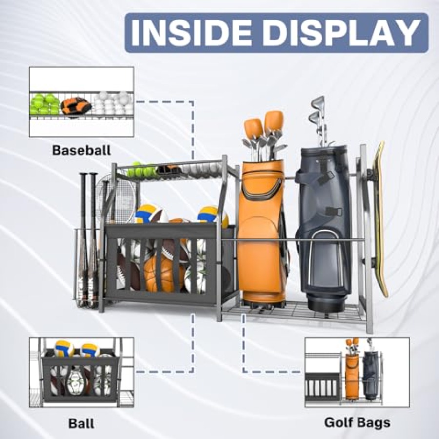 Garage Sports Equipment Organi - Golf Equipment Garage Organizer avaliação e preço
