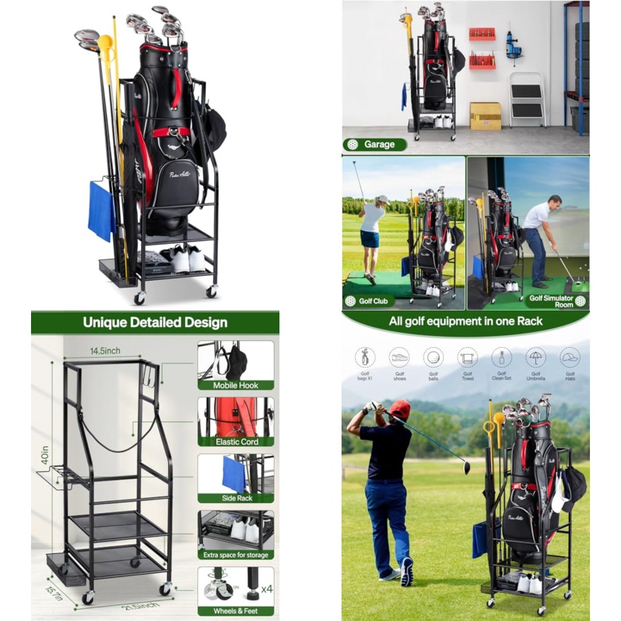 Golf Bags Storage Garage Organ - Golf Equipment Garage Organizer avaliação e preço